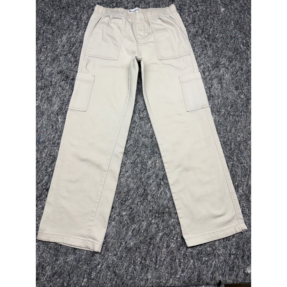 No Boundaries Tan Khaki Cargo Pants Womens Small 4-6 Elastic Waist Straight Leg